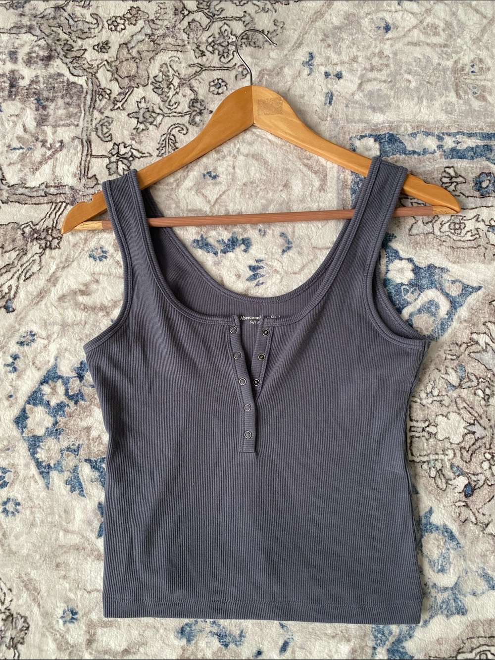NWOT Abercrombie & Fitch Ribbed Scoop Neck Tank Top - Dark Blue